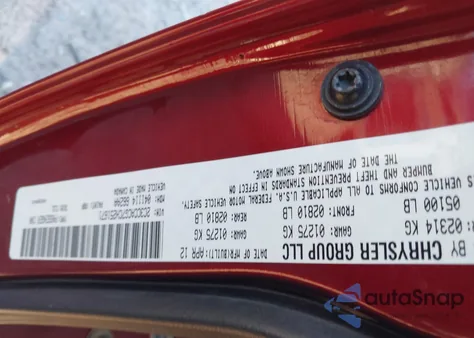 2012 Chrysler 300 Limited z USA, uszkodzony, nr VIN 2C3CCACG7CH251671